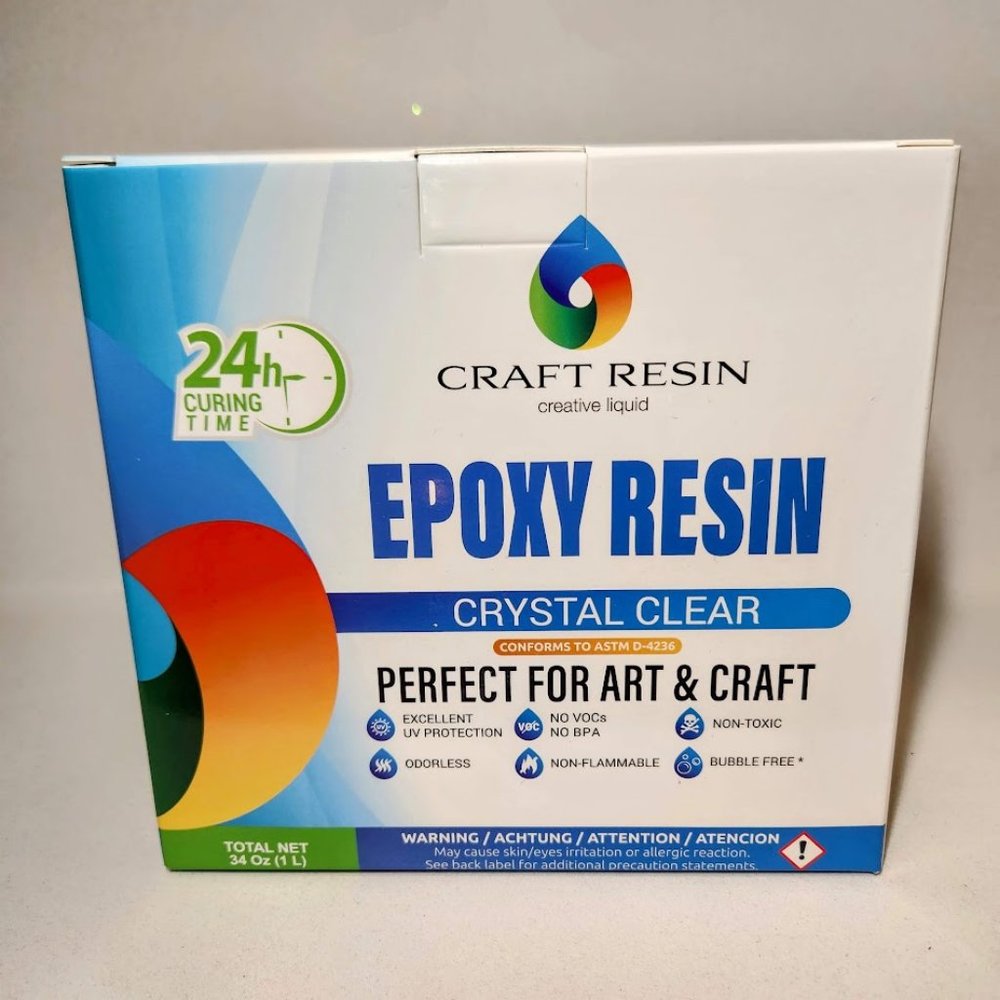 Craft Resin 34Oz Epoxy Resin Kit - Crystal Clear + Hardener for DIY Art Supplies
